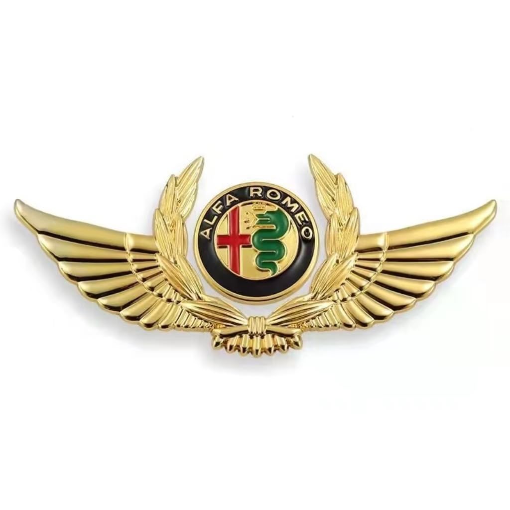 Auto Emblem Logo Aufkleber für Alfa Romeo Tonale 2022-2024,Metall Emblem Front Motorhaube Auto Frontkennzeichen Kofferraum Lenkrad Logo Rostfrei Langlebiges Auto Zubehör,Wing Type × 1 pc von LJCXZS