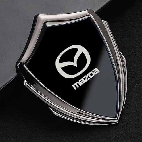 Auto Emblem Logo Aufkleber für Mazda BT-50 2006-2011,Metall Emblem Front Motorhaube Auto Frontkennzeichen Kofferraum Lenkrad Logo Rostfrei Langlebiges Auto Zubehör,Black-black von LJCXZS