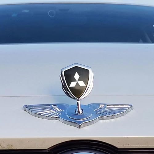 Auto Emblem Logo Aufkleber für Mitsubishi Mirage 2019-2024,Metall Emblem Front Motorhaube Auto Frontkennzeichen Kofferraum Lenkrad Logo Rostfrei Langlebiges Auto Zubehör von LJCXZS