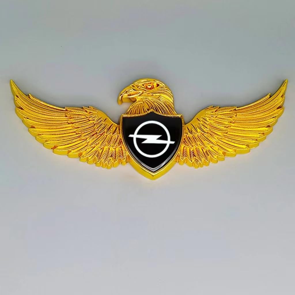 Auto Emblem Logo Aufkleber für Opel Astra J 2012-2015,Metall Emblem Front Motorhaube Auto Frontkennzeichen Kofferraum Lenkrad Logo Rostfrei Langlebiges Auto Zubehör,Golden eagle-Black logo von LJCXZS