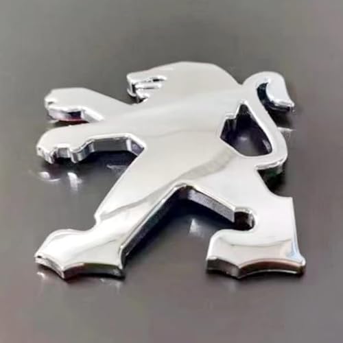 Auto Emblem Logo Aufkleber für Peugeot 508 2014-2018,Metall Emblem Front Motorhaube Auto Frontkennzeichen Kofferraum Lenkrad Logo Rostfrei Langlebiges Auto Zubehör,Silver-9cm×6.5cm von LJCXZS