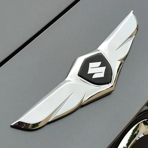 Auto Emblem Logo Aufkleber für Suzuki Ertiga facelift 2018,Metall Emblem Front Motorhaube Auto Frontkennzeichen Kofferraum Lenkrad Logo Rostfrei Langlebiges Auto Zubehör,Silver-Black Label von LJCXZS