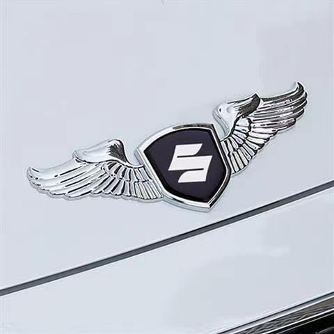 Auto Emblem Logo Aufkleber für Suzuki Kizashi,Metall Emblem Front Motorhaube Auto Frontkennzeichen Kofferraum Lenkrad Logo Rostfrei Langlebiges Auto Zubehör,Silver von LJCXZS