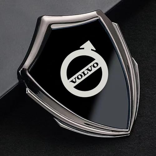 Auto Emblem Logo Aufkleber für Volvo V50 facelift 2007,Metall Emblem Front Motorhaube Auto Frontkennzeichen Kofferraum Lenkrad Logo Rostfrei Langlebiges Auto Zubehör,Black-black von LJCXZS