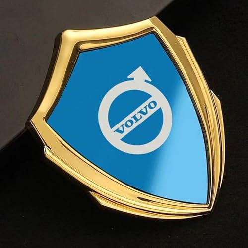 Auto Emblem Logo Aufkleber für Volvo XC70 2013-2016,Metall Emblem Front Motorhaube Auto Frontkennzeichen Kofferraum Lenkrad Logo Rostfrei Langlebiges Auto Zubehör,Blue-Gold von LJCXZS