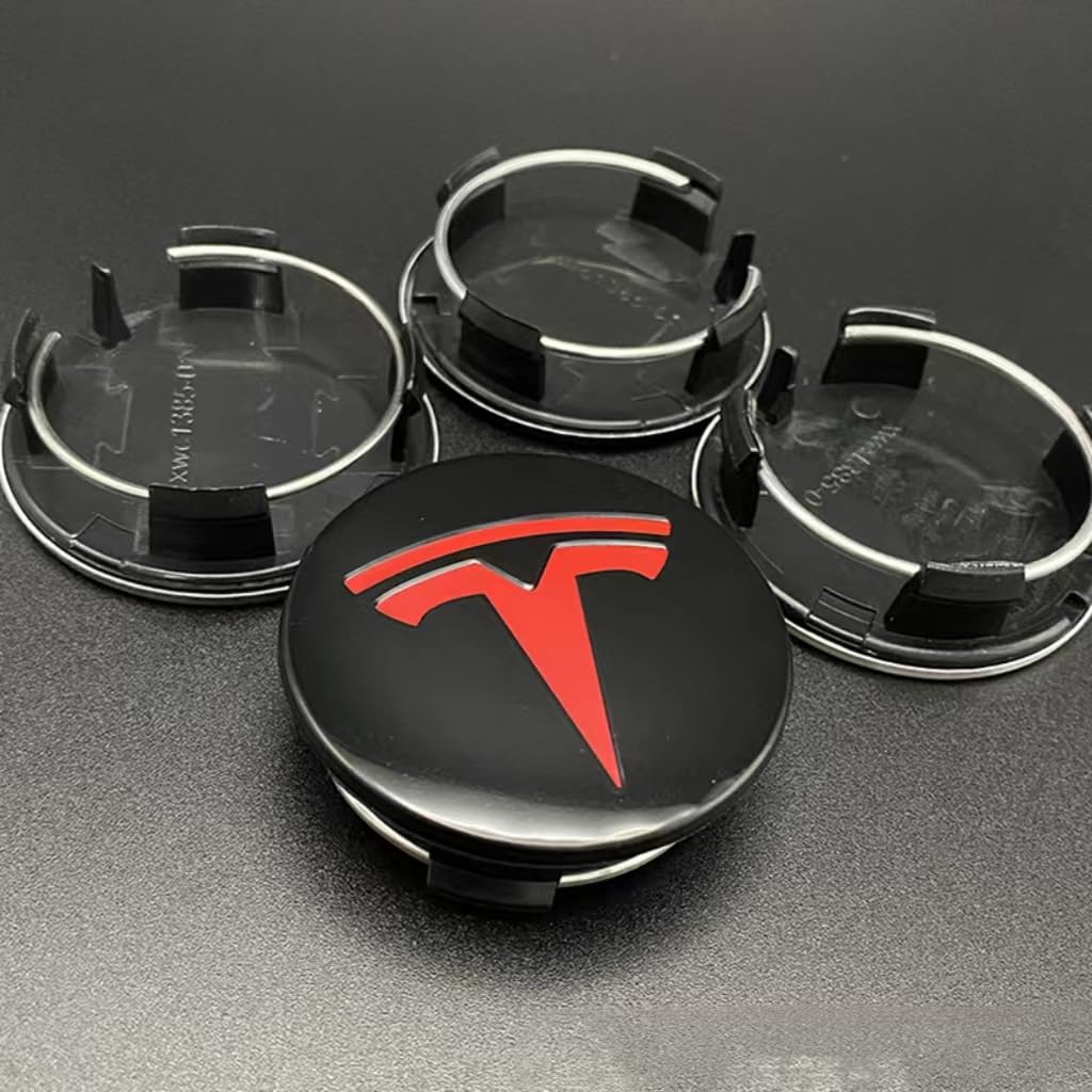 Auto Nabendeckel für Tesla Model 3,Hochwertiges ABS Material Radnabenkappen mit Logo Felgendeckel Radnabendeckel Nabenkappen Radnabenabdeckung Felgenkappen Auto Zubehör,56mm-A von LJCXZS