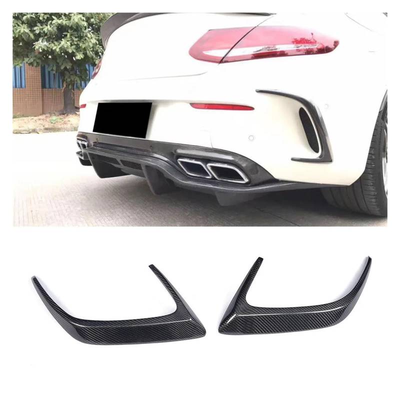 Carbon Fiber Heckstoßstange Lüftungslamellen Abdeckung Zierleisten Kotflügel Logo Rahmen Kompatibel for Benz C Klasse W205 C205 C43 C63 AMG Coupe 2 Türer 2015-19(Rear Trims) von LJHSAWBG