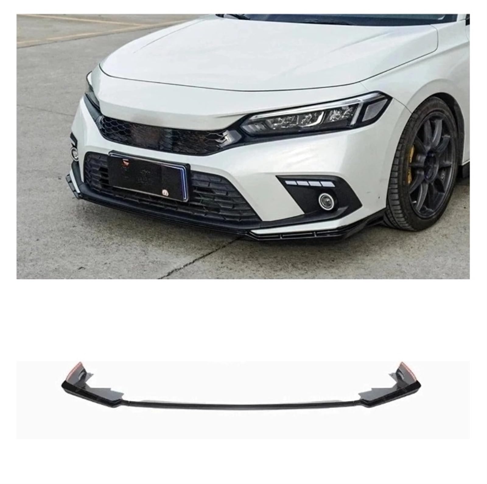 Frontspoilerlippe aus Karbonfaser im Mugen-Stil, Diffusor kompatibel mit Honda Civic 11. Generation 2022 2023, Autozubehör, Body Kit(Matte Black1) von LJHSAWBG