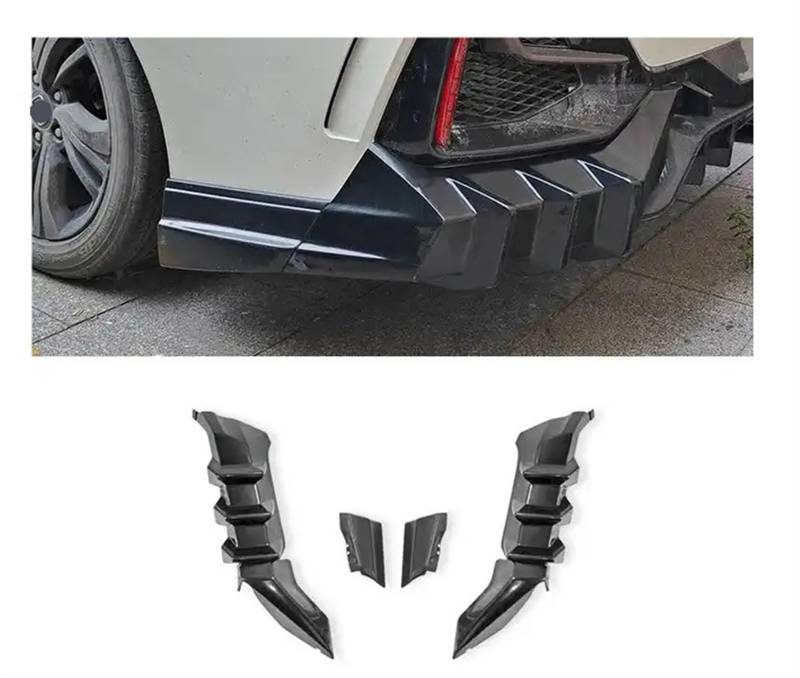 Körper Kit Geändert Kompatibel for Honda Civic 2016-2021 Hinten Diffusor Flossen Spoiler Splitter Hinten Stoßstange Lip(Matte Sedan) von LJHSAWBG