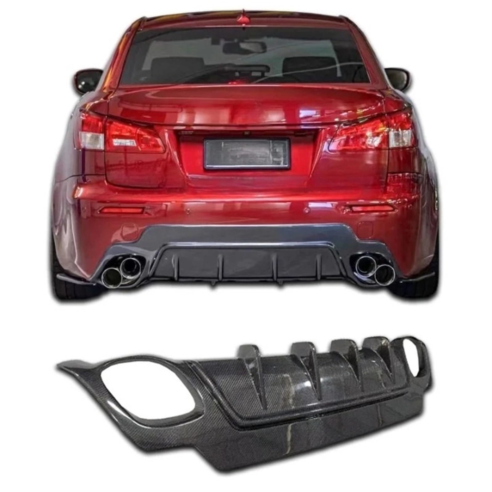 Kompatibel mit Lexus IsF Verbesserte Carbon Fiber Heckdiffusor Zurück Lip Spoiler Is250 300 Verbesserte ISF Body Kit von LJHSAWBG