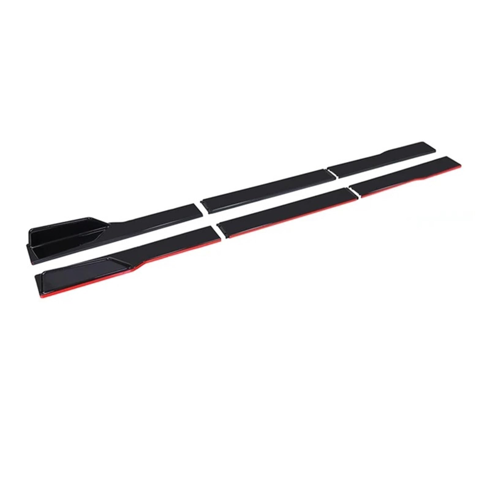 Universelle Seitenschwellerverlängerung, Schwellerplatten-Lippentrenner, Stoßstange, kompatibel mit Toyota, 6 Stück, 6 Stück, 200 cm, 220 cm(200CM Black Red) von LJHSAWBG