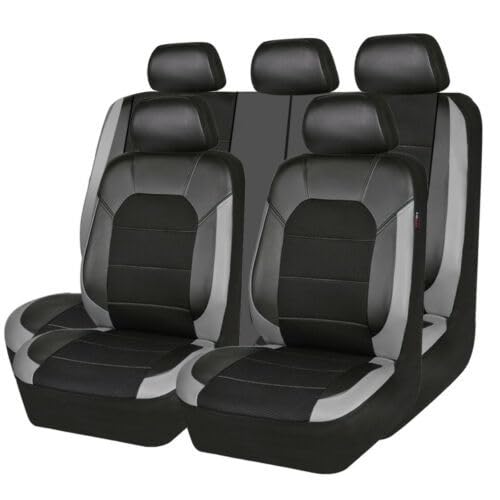 9 Stück Auto Sitzbezügesets für Toyota Yaris Cross SUV 2021 2022 2023 2024, Leder Full Wrap Wasserdicht Atmungsaktiv Komfortabler Innenraum Schutzzubehör,Grey von LJJHFCD
