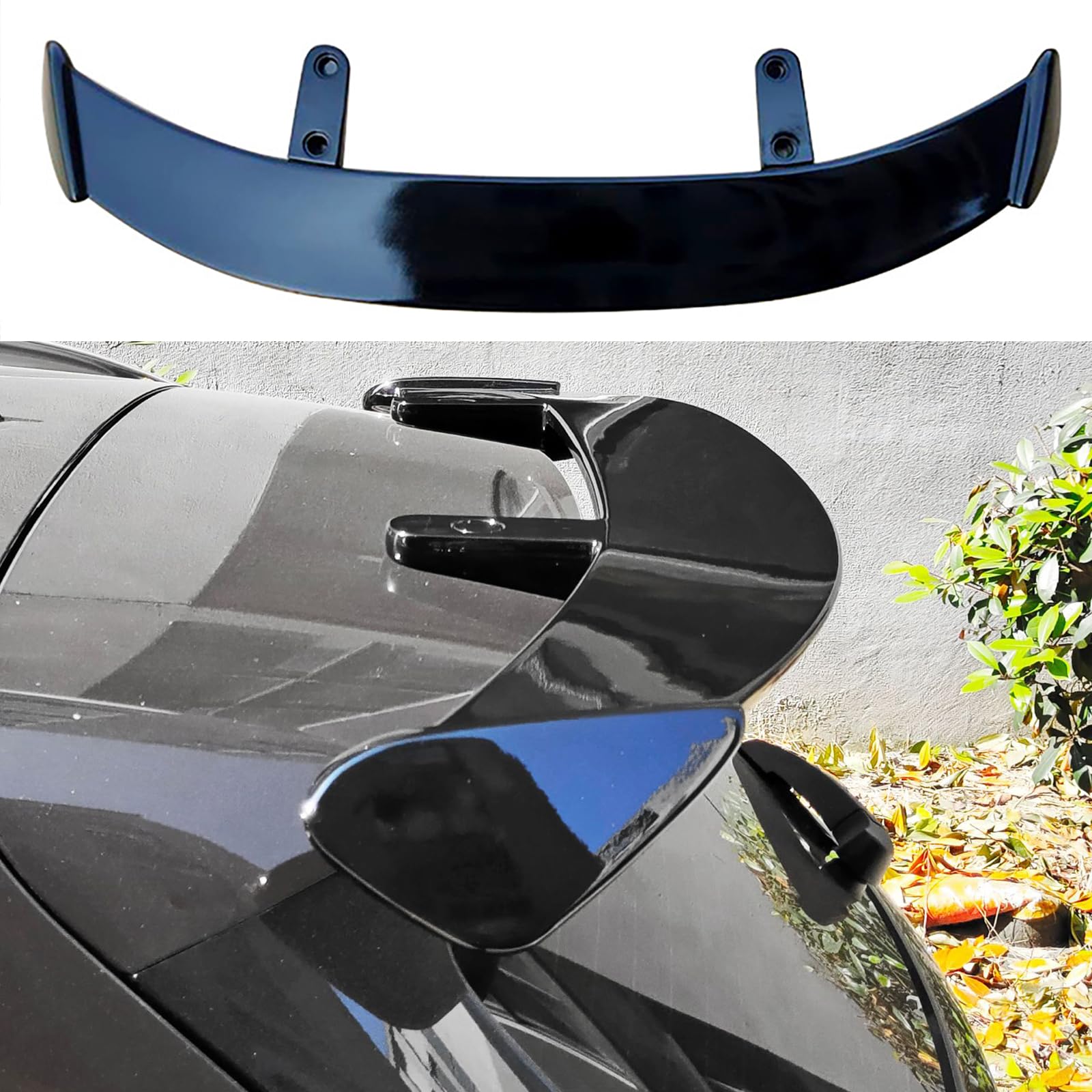 Auto ABS Heckspoiler für Mazda 2/2 Hatchback (Type DE/DJ/DY) 2007-2020 2021 2022 2023, Hinten Spoiler Spoilerlippe Kofferraumspoiler Modification Zubehör,Bright Black von LJJHFCD