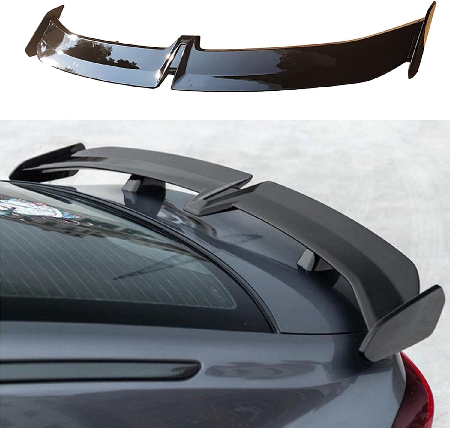 Auto ABS Heckspoiler für Renault Arkana 2021 2022 2023 2024 2025, Hinten Spoiler Spoilerlippe Kofferraumspoiler Modification Zubehör,Bright Black von LJJHFCD