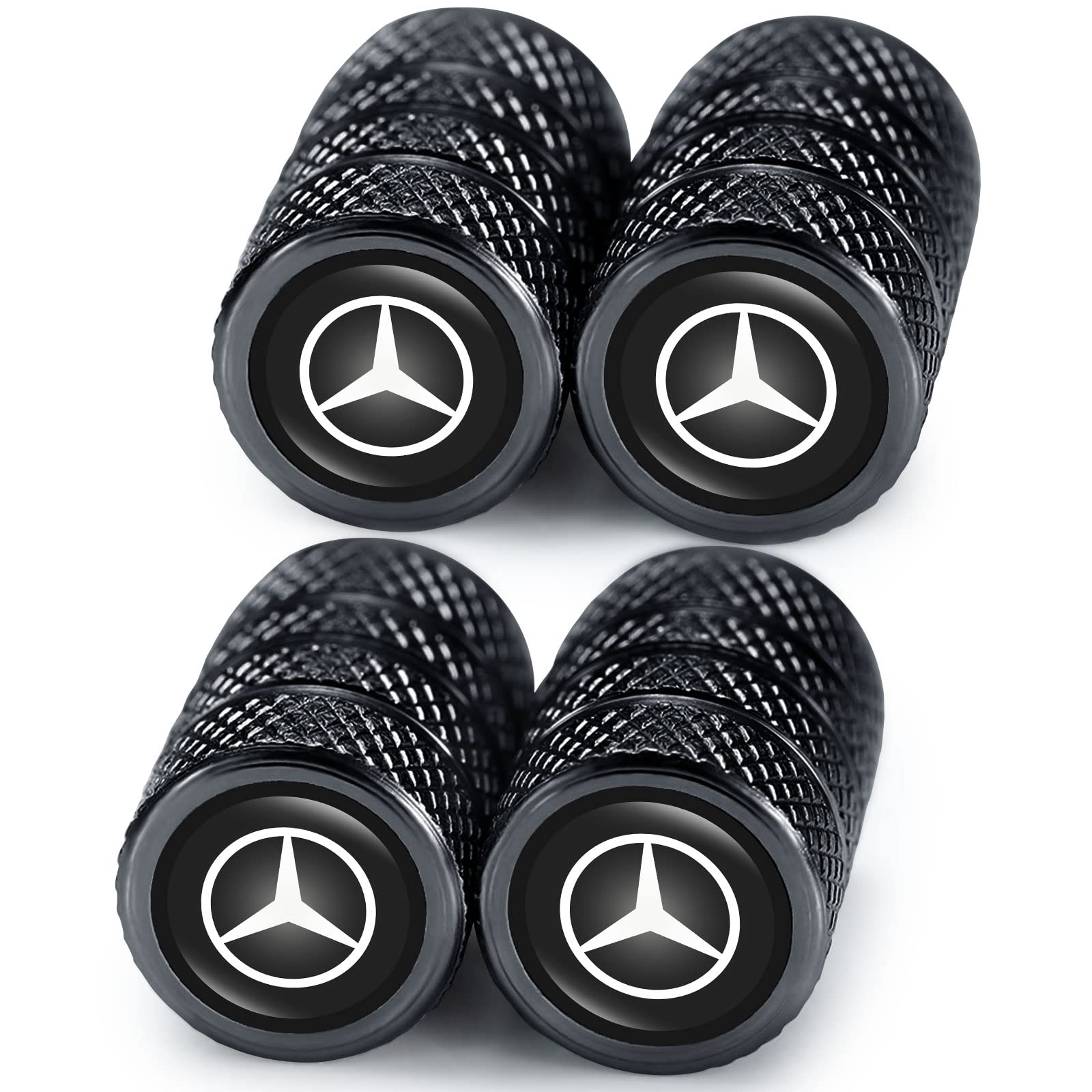 4pcs Legiertes Auto Ventilkappen für Mercedes Benz CESM CLK GLK GL AB AMG GLS GLE AMG Series, Ventilkappen Auto Reifenventil Kappe Staubkappen Zubehör für Autoreifen von LJNUKDB