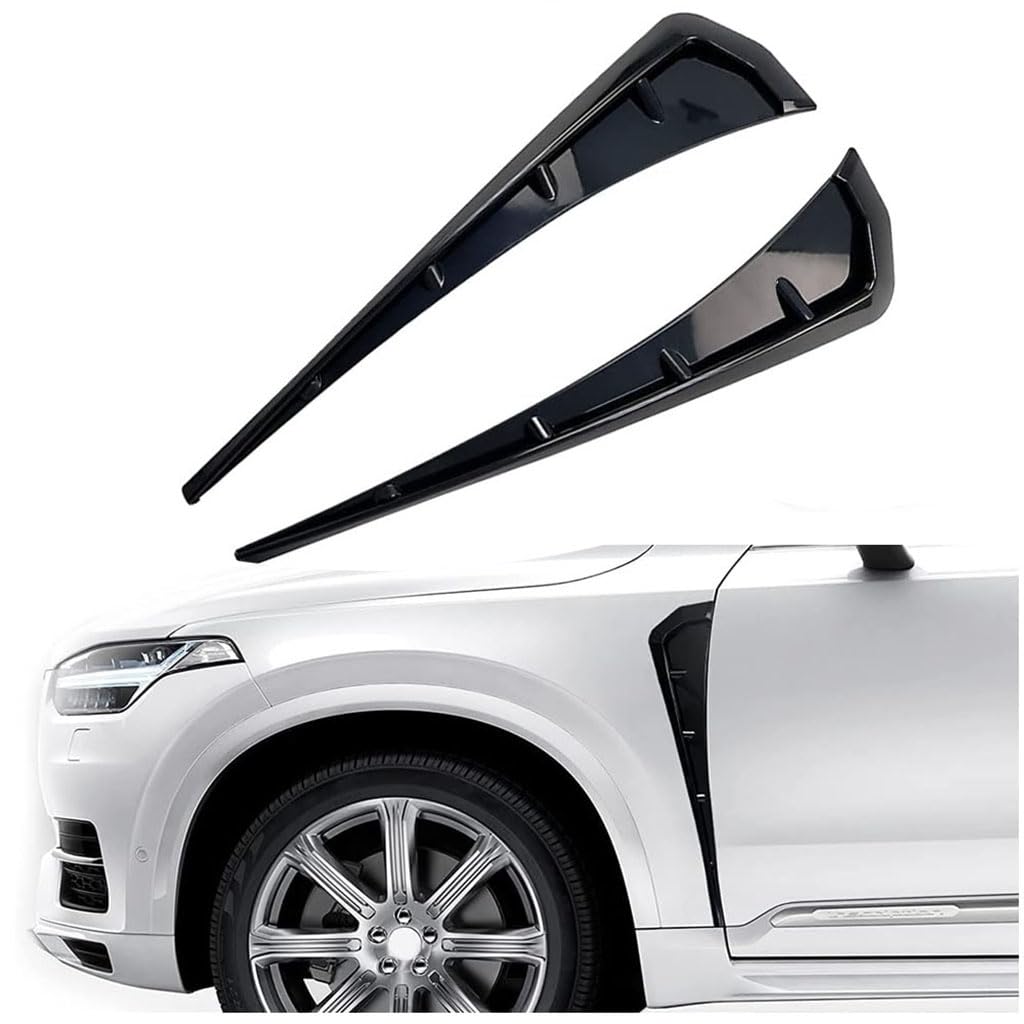 Auto Kotflügel Seitenschlitz Aufkleber für Ford Kuga MK2 2013-2020,Wasserdicht Auto Lufteinlass Aufkleber Shark Gills Seiten Fender Auto Seitentür Dekoration Zubehör,A-Bright Black von LJSDZLHY