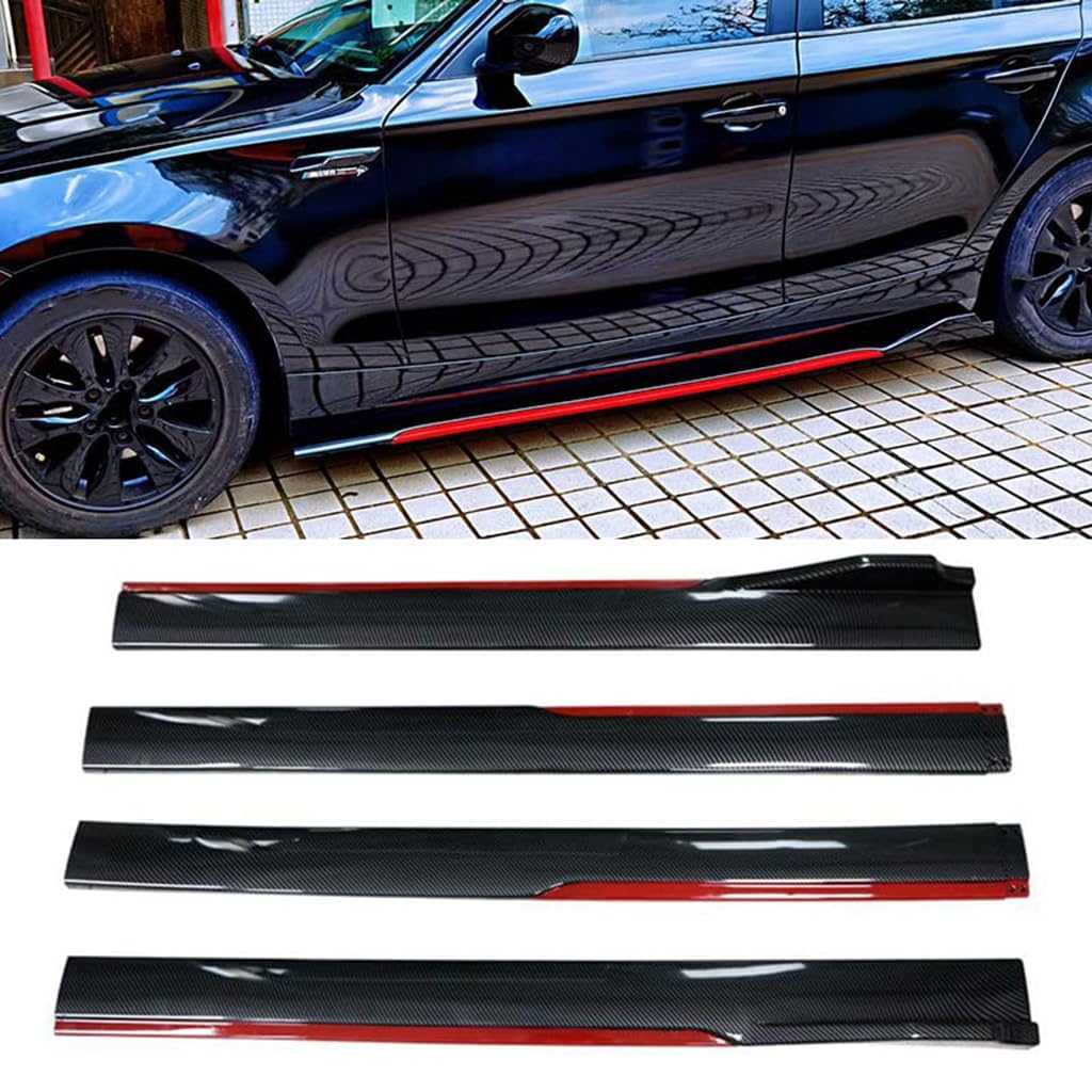 Auto Seitenschweller für Mitsubishi Outlander（7seats） 2019-2023,Kratzfest Antikollisions Rocker Seitenrock Seitenstufen Schweller Flügel Diffusor Splitter Auto Zubehör,A-Carbon Fiber von LJSDZLHY