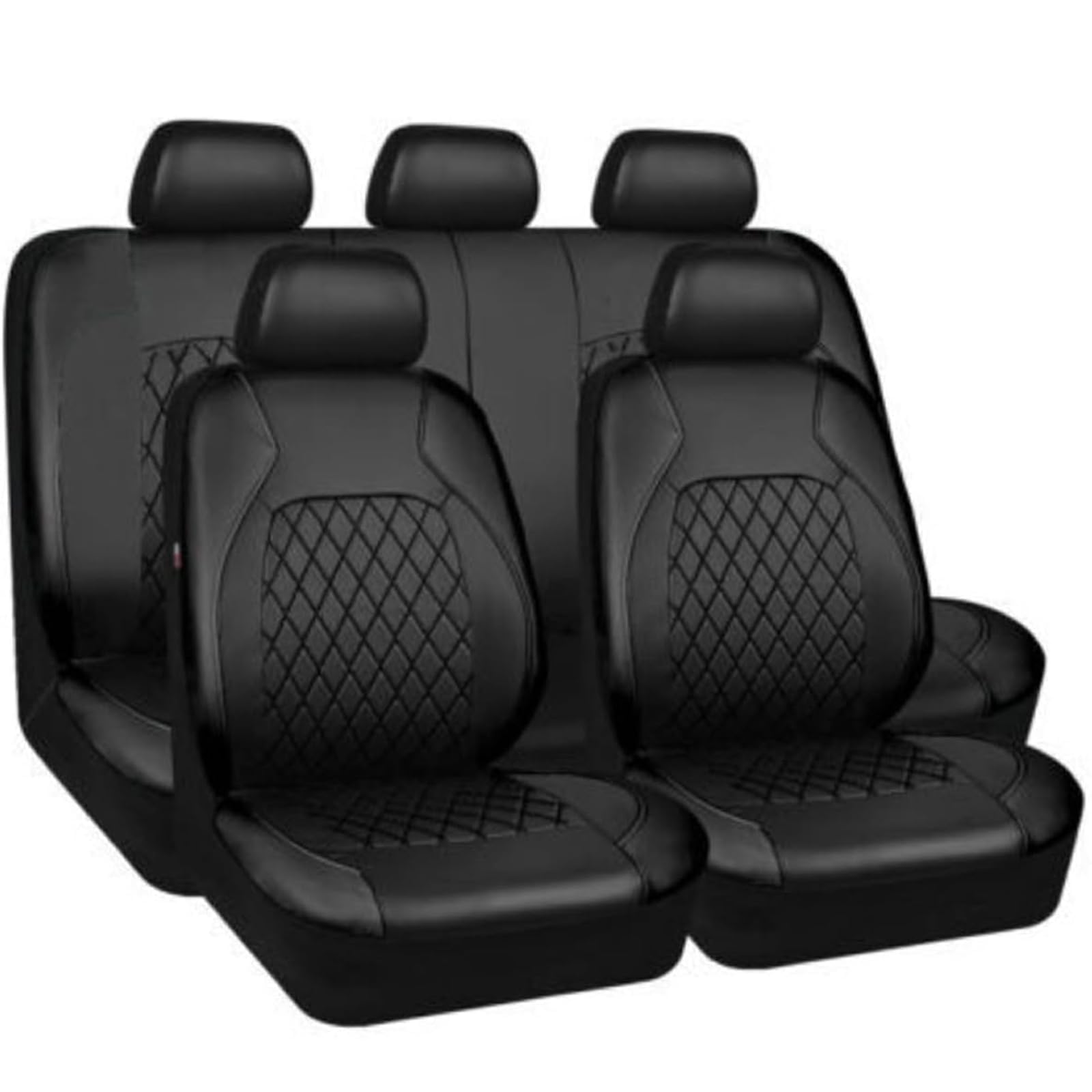 LJSDZLHY Autositzbezüge Sets für Audi A3 Hatchback 2014-2018,Allwetter Wasserdichtes Autositzbezüge Leder Sitzschoner Full Set Verschleißfest Innenraum Zubehör,A-Black von LJSDZLHY