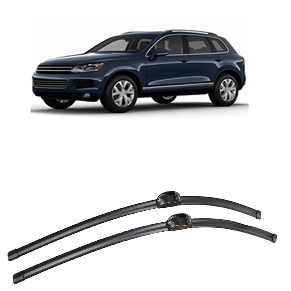 Frontscheibenwischer für Touareg 2008-2018 26"+26", Wischerblätter Satz Leise Kratzerfrei Hochwertige Gummilippen Scheibenreiniger Auto Zubehör von LJWAN