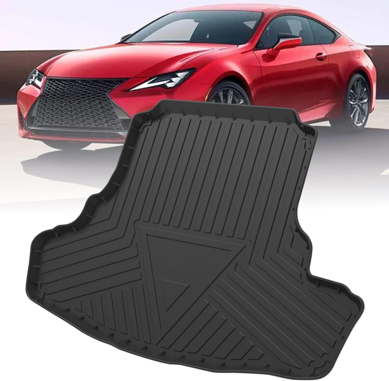 Kofferraum Schutzmatte für Lexus RC300 2016 2017 2018 2019 2020, Kofferraummatte Schutzmatte Auto Zubehör Antirutschmatte Kantenschutz TPE Gummi von LJWAN