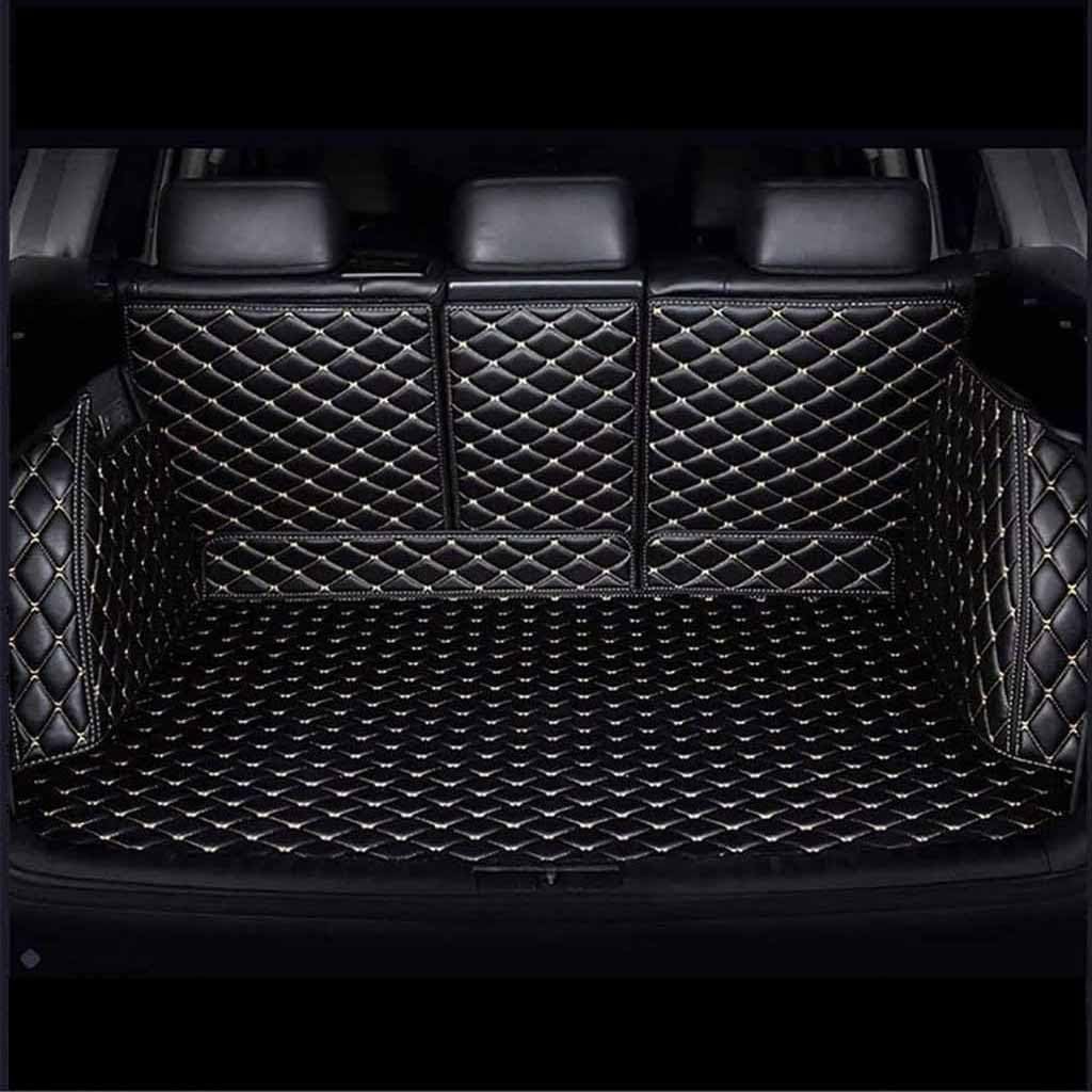 Auto Leder Kofferraummatten | rutschfeste Schutzmatte | Wasserdichter Kofferraumschutz |Auto Teppich Zubehör, für BMW 3 Series GT 2013-, C Black Beige von LJZYL
