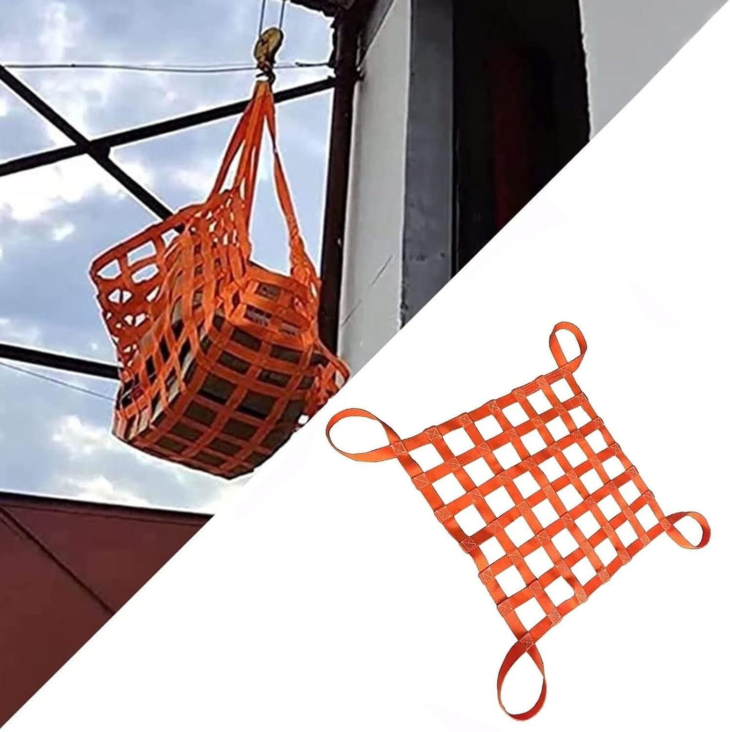 Cargo NetsCargo Nets Safety Lifting Net Straps, Flat Nylon Sling Hoisting Net, Hanging Lifting Cargo Net, SPersonalized Cargo Net (4 X 4M/Mesh 20cm/Load 3t) von LKIIJMMJNJH