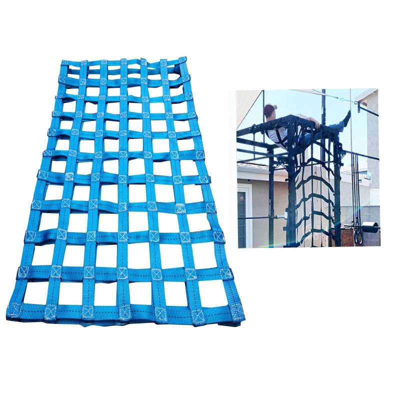 Cargo NetsHanging Lifting Cargo Net - Cargo Lifting Net Flat Polyester Cargo Sling Net, Be- und Entladen schwerer Gegenstände, Hebenetz, strapazierfähig, anpassbar (Farben: Blau) (1 x 1 m/m) von LKIIJMMJNJH