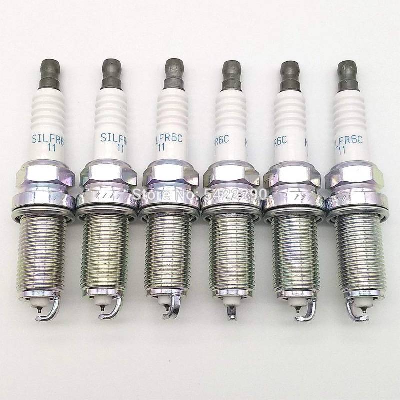 Zündkerzen 4pcs SILFR6C11 22401AA750 Zündkerze gepasst for Daihatsu Cuore SIRION Kompatibel mit Subaru Kompatibel mit ESTER IMPREZA JUSTY LEGACY OUTBACK TRIBECA Autoteile(6pcs) von LKIWSDS