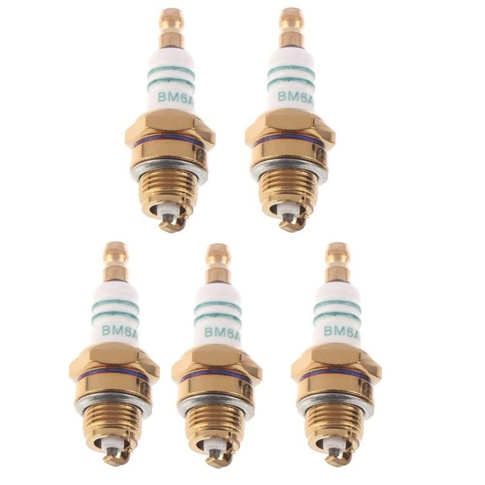 Zündkerzen 5 STÜCKE / 10 STÜCKE BM6A Zündkerze Glühkerze Standard Zündkerze BM6A Kleinmotor Ersatz for 2-Takt-Kettensägen-Rasenmäher Autoteile(5PCS) von LKIWSDS