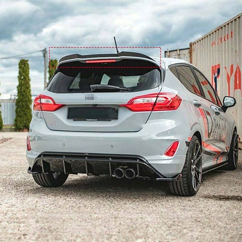 Auto Heckspoiler Lippe FlüGel FüR Ford Fiesta St Mk8 2018+, Kofferraumdeckel Spoiler Wing Heckklappe Rear Spoiler Schwarze Hinten HeckflüGel Car Tuning Heckdekoration von LKJLYQ