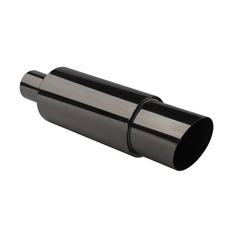 Abgasrohr 370mm Auto-Auspuffanlagen-Schalldämpferspitze Universal-Edelstahl-Auto-Heckauspuff-Schalldämpferspitzenrohr Auto Auspuffrohr(Schwarz) von LKRGBXA