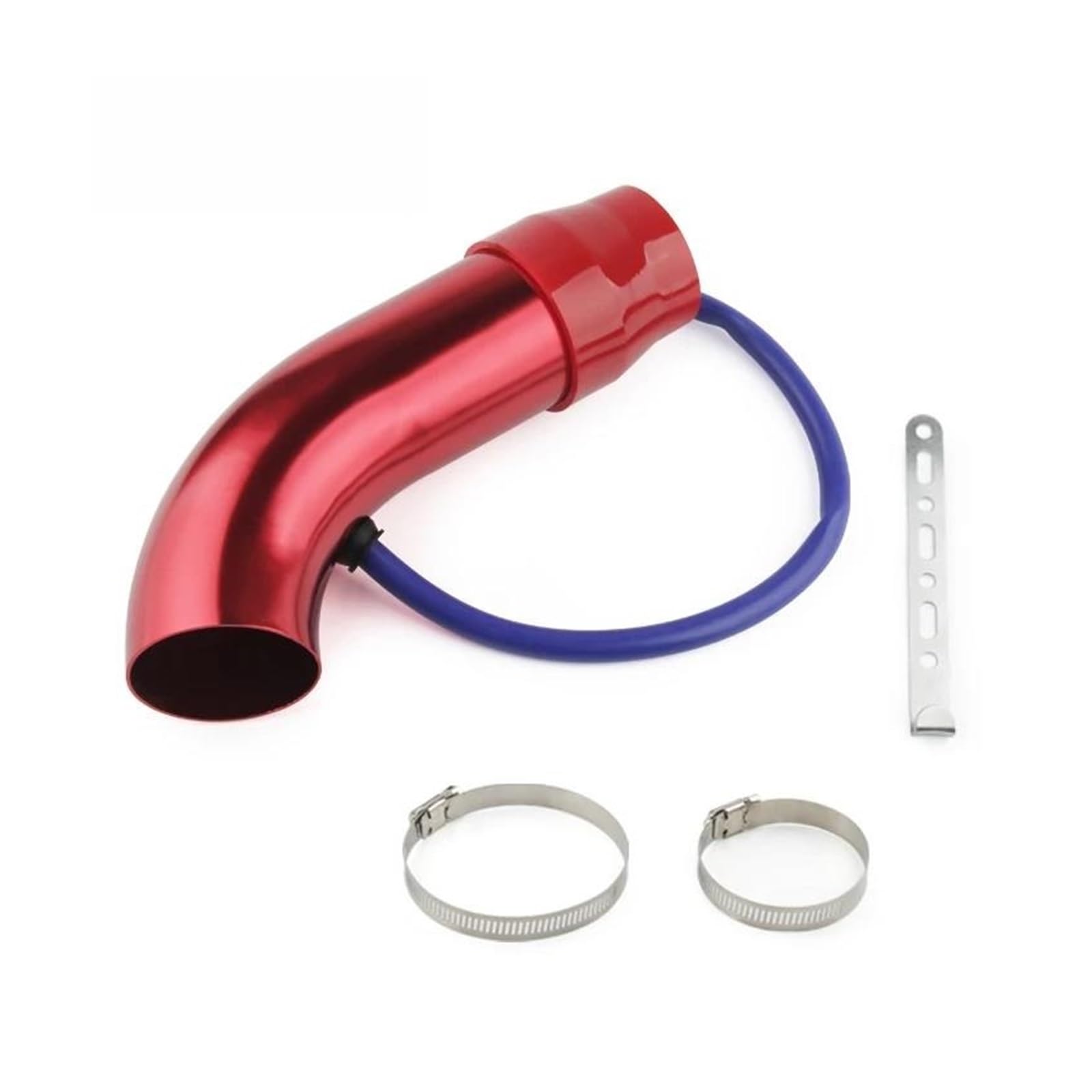 Auto Lufteinlass Luftansaugschlauch Aluminium 3'' 75mm Universal Auto Cold Air Intake System Turbo Induktionsrohr Rohr Silber Schwarz Rot Farbe(Rot) von LKRGBXA