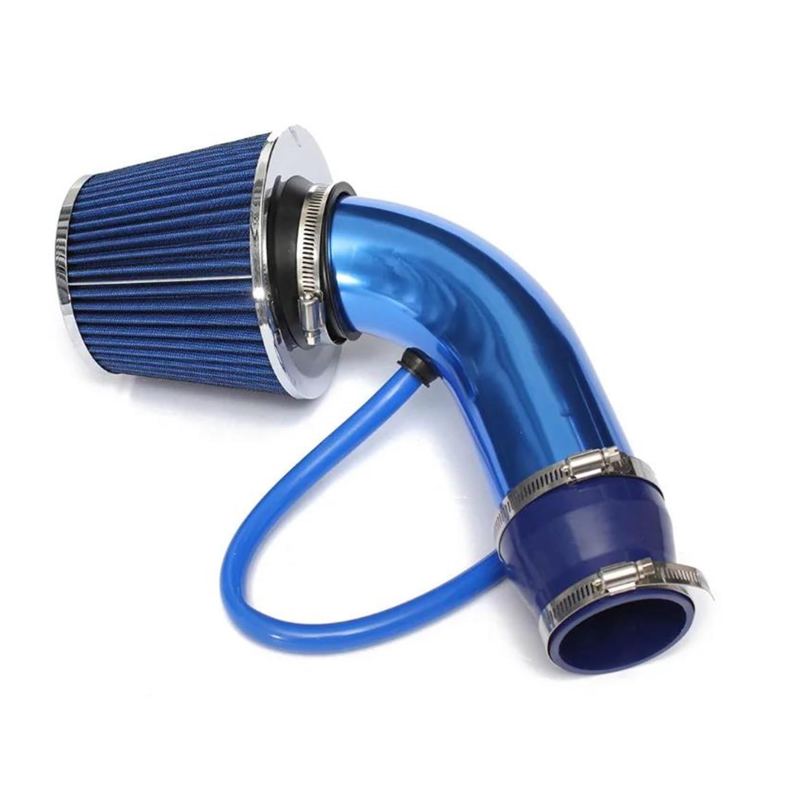 Auto Lufteinlass Luftansaugschlauch Neu 76mm Aluminium Universal Auto Racing Cold Air Intake System Turbo Induktionsrohr Rohr Kit Mit Kegel Luftfilter(Blau) von LKRGBXA