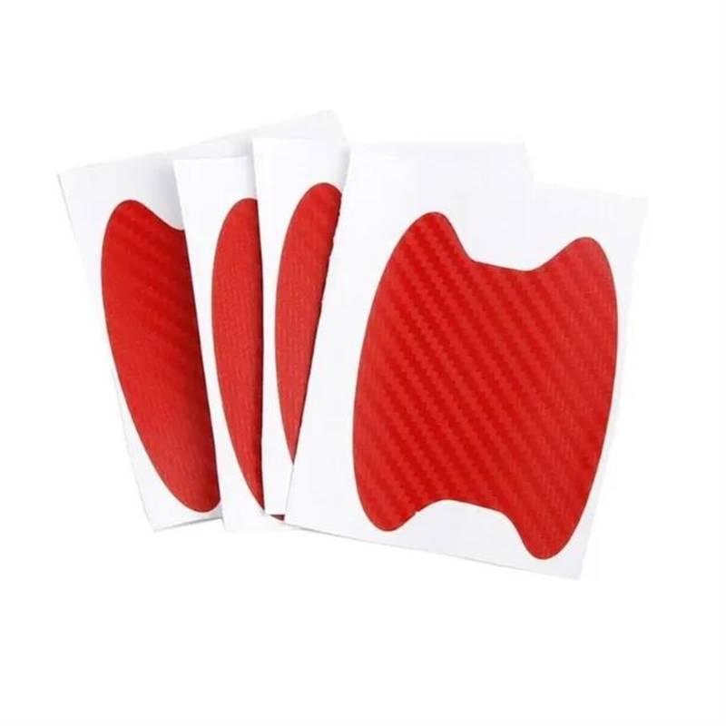 Auto Styling Zierleisten 4 Teile/Satz Autotüraufkleber Kohlefaser Kratzfeste Abdeckung Autogriffschutzfolie Außenstyling Autozubehör Interieurleisten Trim(4Pieces Red) von LKRGBXA