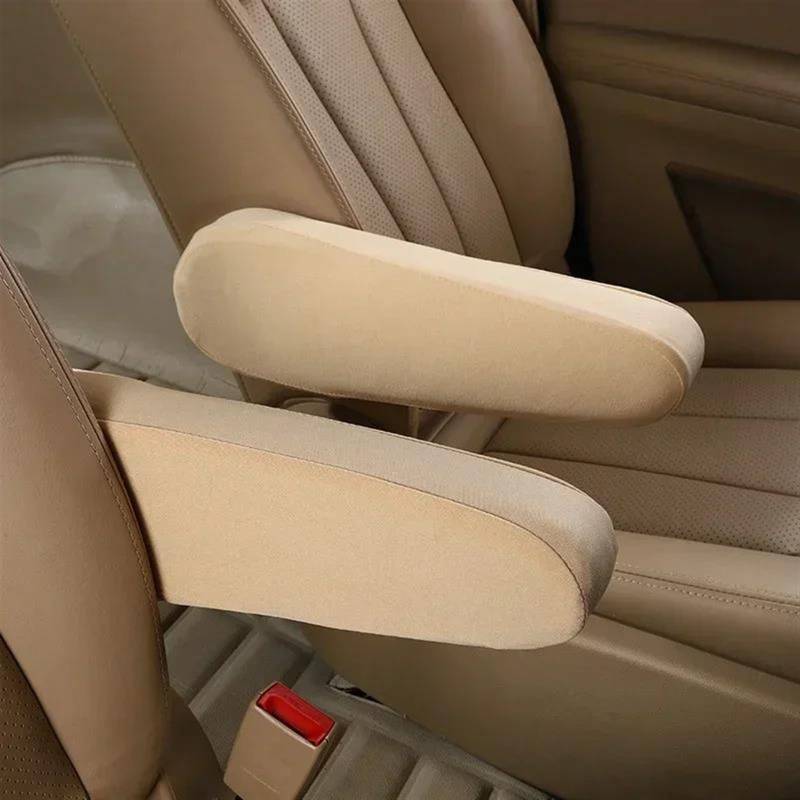 Auto Styling Zierleisten Autositz-Armlehnenbezug, Universeller Innenraum, Auto-Armlehnen, Staubdicht, Handarmlehnenschutz, Weich, Bequem, Elastisch, Stoffbezüge Interieurleisten Trim(2PIECES Beige) von LKRGBXA