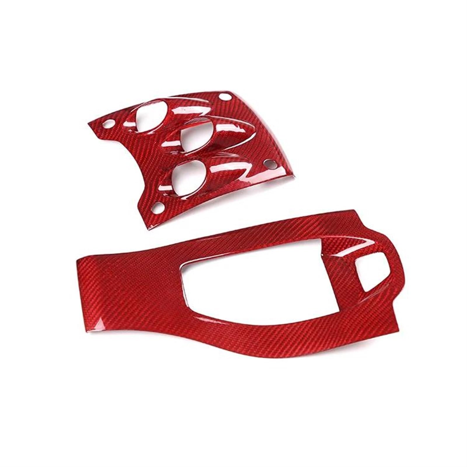 Auto Styling Zierleisten Für Ferrari 458 2011-2016, Echtkohlefaser, Autokonsole, Schalthebel, Knopfleiste, Dekorationsabdeckung, Innenausstattung Interieurleisten Trim(Carbon Fiber Red) von LKRGBXA