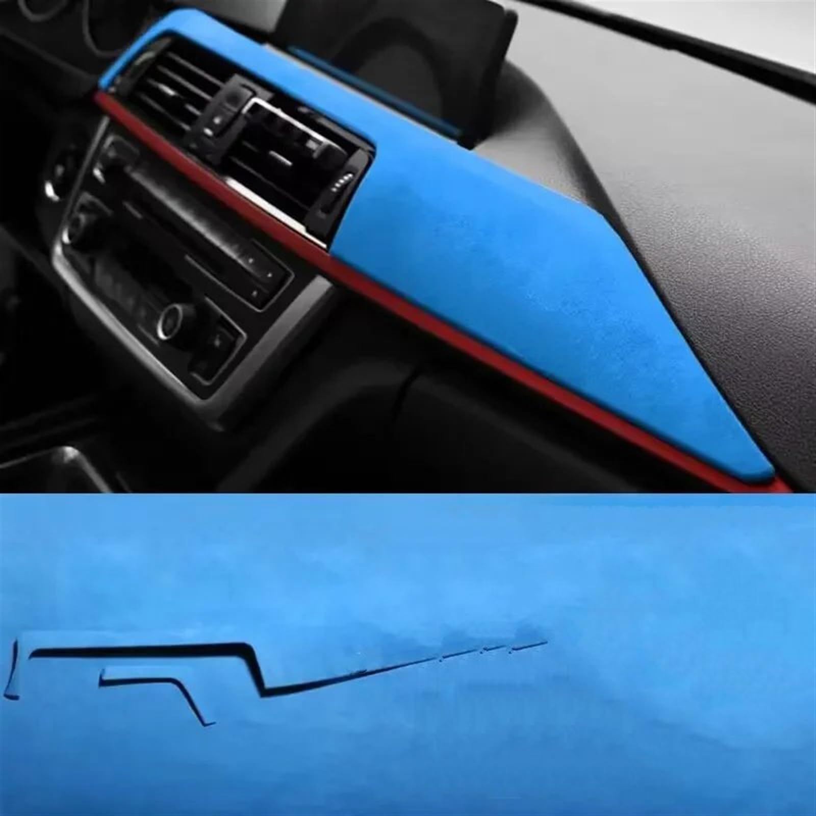 Automobilinnenraum Für 3 Serie Für F30 Für F31 Für F36 Aus Mittelkonsole Dashboard Panel Instrument Abdeckung Trim Auto Innen Zubehör Innenverkleidung Mittelkonsole(A Blue) von LKRGBXA