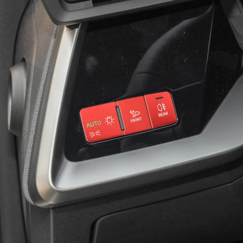 Automobilinnenraum Für A3 Für 8Y 2021 2022 2023 LHD Auto Control Taste Aufkleber Seite Zentrale Steuerung Panel Schutzhülle Auto Zubehör Innenverkleidung Mittelkonsole(Red for LHD) von LKRGBXA