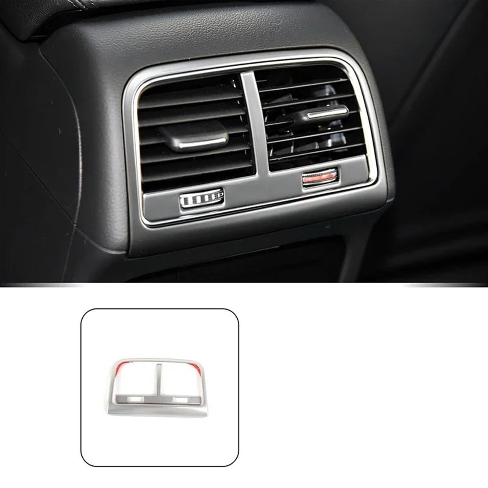 Automobilinnenraum Für A4 Für B8 2013 2014 2015 2016 Edelstahl Zigarettenanzünder Abdeckung Trim Auto Styling Hinten Klimaanlage Outlet Rahmen Dekoration Innenverkleidung Mittelkonsole(A 2 Pieces) von LKRGBXA