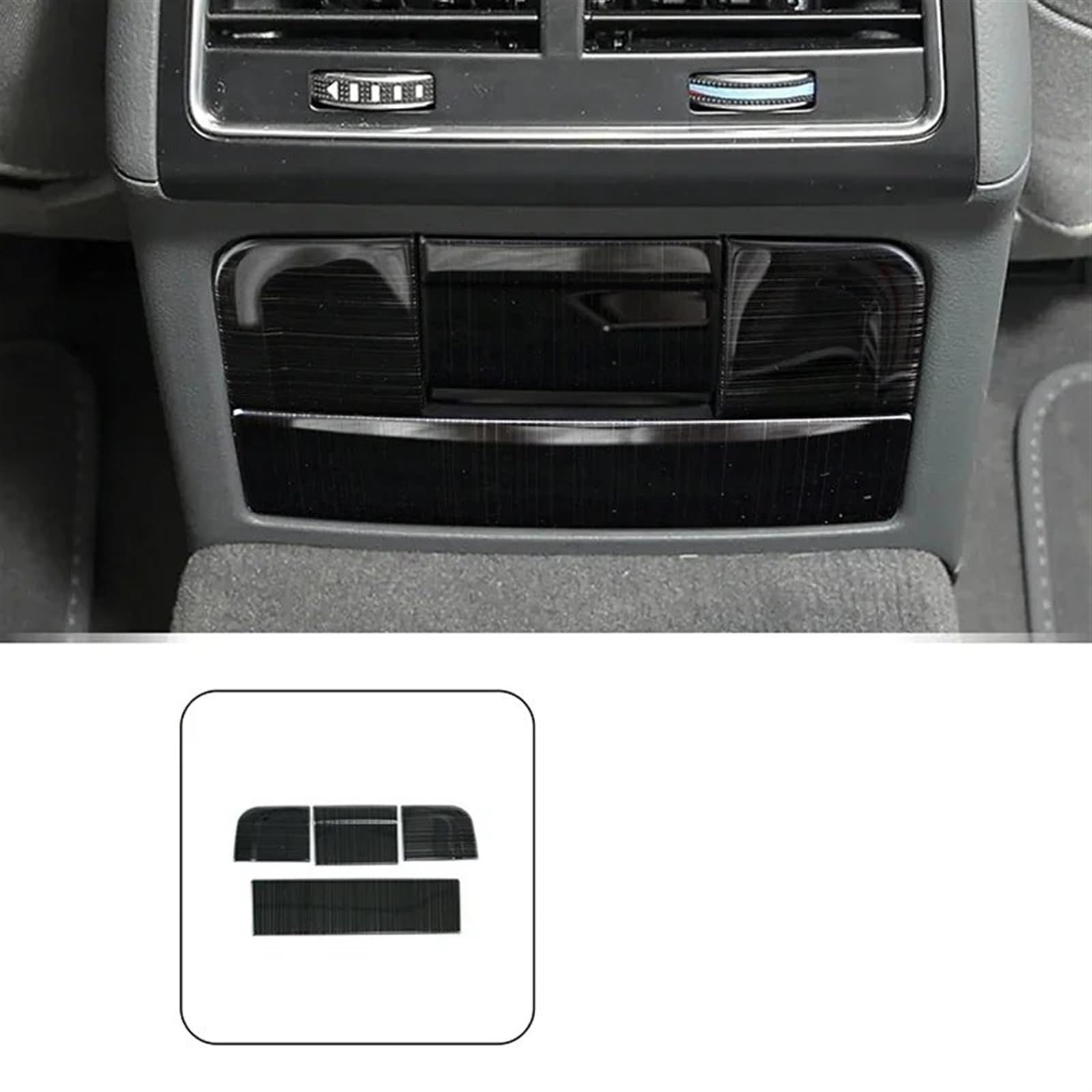 Automobilinnenraum Für A4 Für B8 2013 2014 2015 2016 Edelstahl Zigarettenanzünder Abdeckung Trim Auto Styling Hinten Klimaanlage Outlet Rahmen Dekoration Innenverkleidung Mittelkonsole(A 4 Pieces) von LKRGBXA