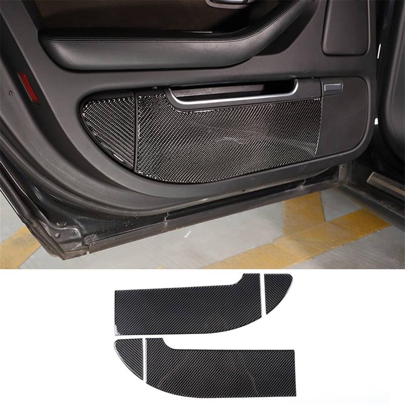 Automobilinnenraum Für A8 Für D3 Für D4 2004 2005 2006 2007 2008 2009-2012 Weiche Carbon Faser Auto Hinten Tür Anti-kick Panel Abdeckung Trim Aufkleber Auto Zubehör Innenverkleidung Mittelkonsole(Kohl von LKRGBXA