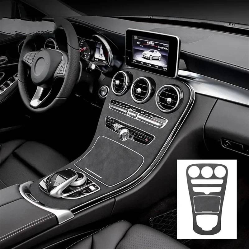 Automobilinnenraum Für Benz Für C-Klasse Für W205 2015 2016 2017 2018 Auto Center Console Armlehne Box Dekorative Panel Innen Geändert Zubehör Innenverkleidung Mittelkonsole(Long Black) von LKRGBXA