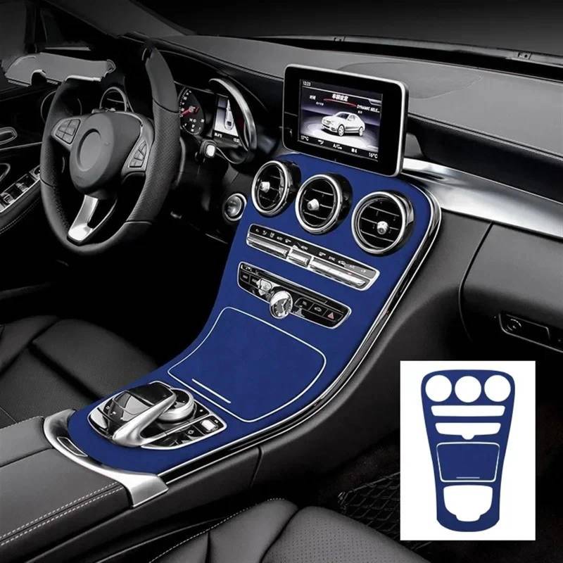 Automobilinnenraum Für Benz Für C-Klasse Für W205 2015 2016 2017 2018 Auto Center Console Armlehne Box Dekorative Panel Innen Geändert Zubehör Innenverkleidung Mittelkonsole(Long Blue) von LKRGBXA