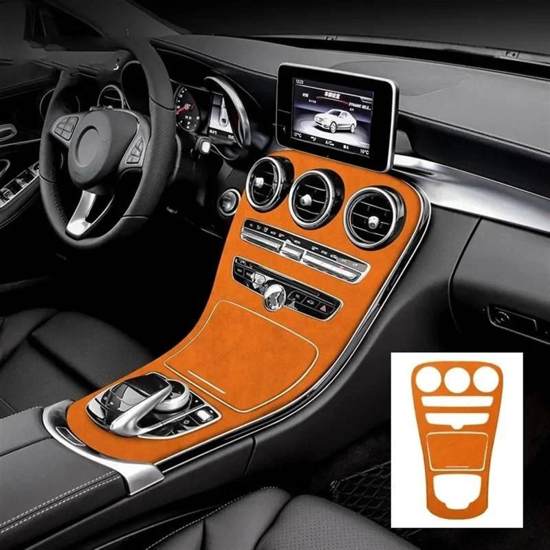 Automobilinnenraum Für Benz Für C-Klasse Für W205 2015 2016 2017 2018 Auto Center Console Armlehne Box Dekorative Panel Innen Geändert Zubehör Innenverkleidung Mittelkonsole(Long Orange) von LKRGBXA