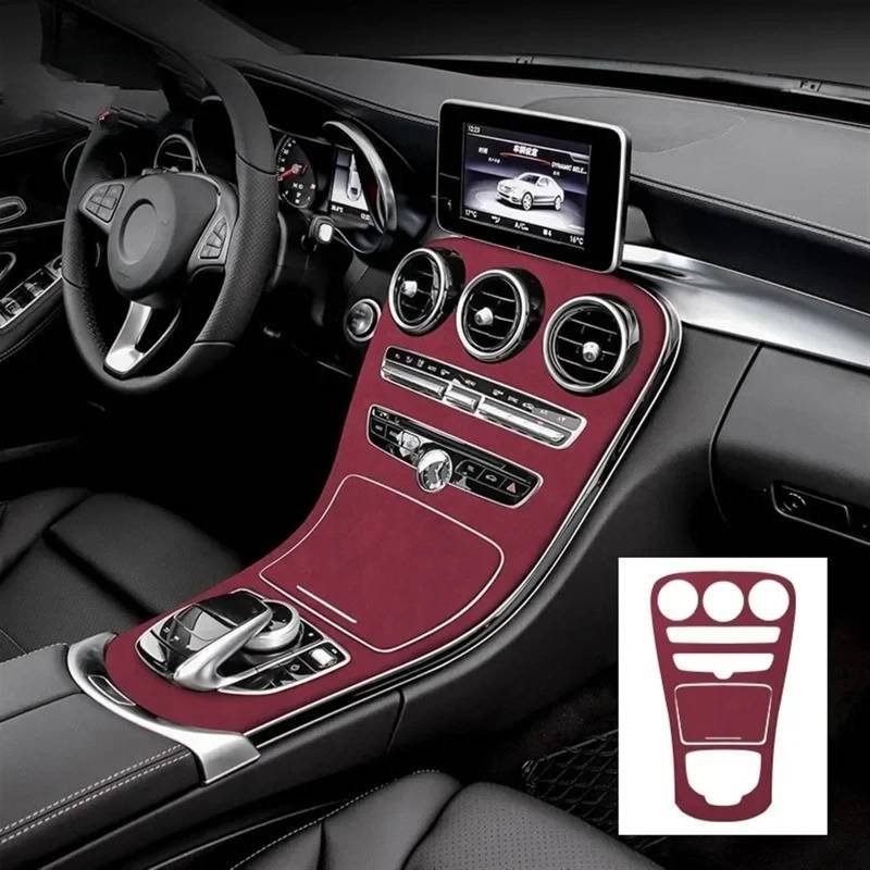 Automobilinnenraum Für Benz Für C-Klasse Für W205 2015 2016 2017 2018 Auto Center Console Armlehne Box Dekorative Panel Innen Geändert Zubehör Innenverkleidung Mittelkonsole(Long WineRed) von LKRGBXA