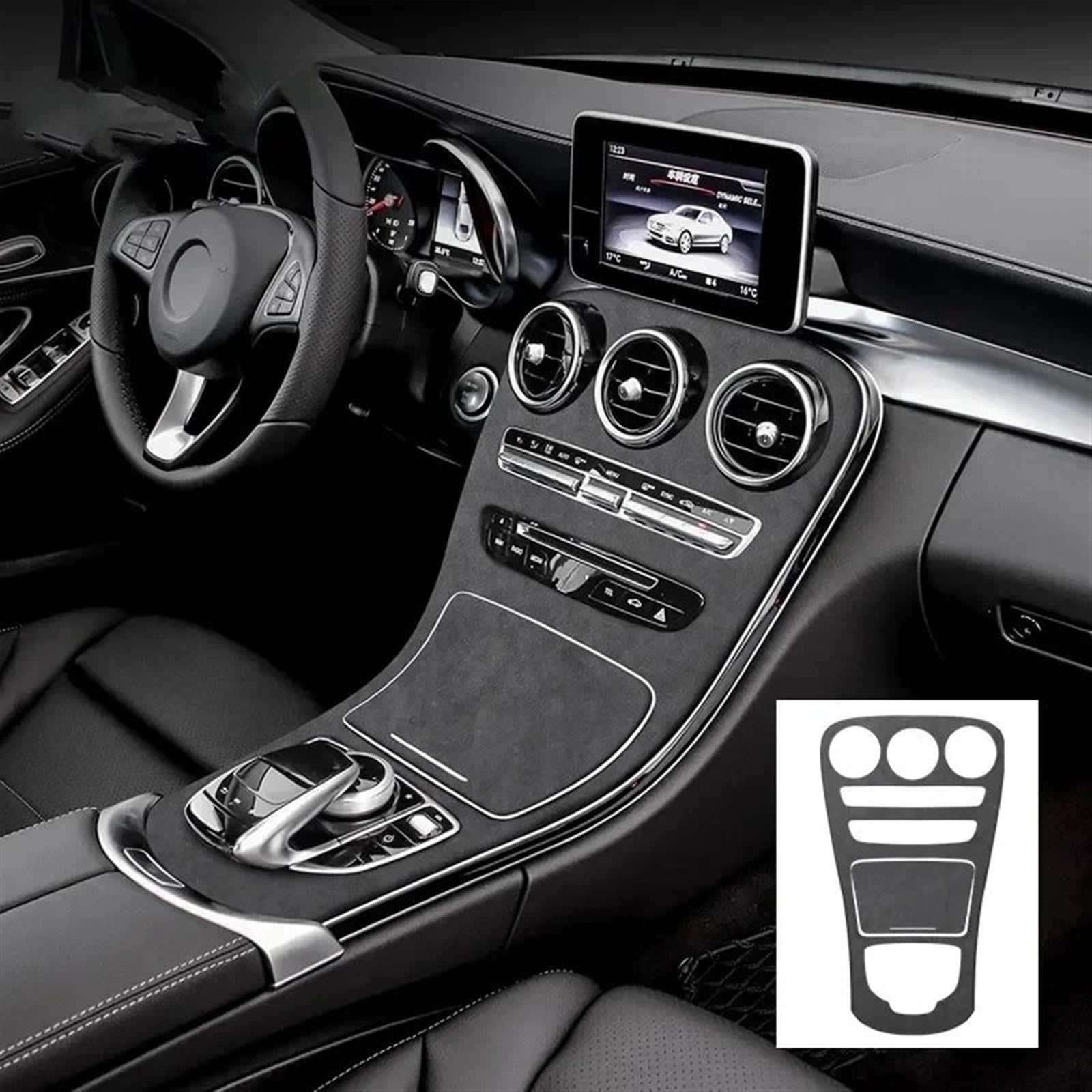 Automobilinnenraum Für Benz Für C-Klasse Für W205 2015 2016 2017 2018 Auto Center Console Armlehne Box Dekorative Panel Innen Geändert Zubehör Innenverkleidung Mittelkonsole(Short Black) von LKRGBXA