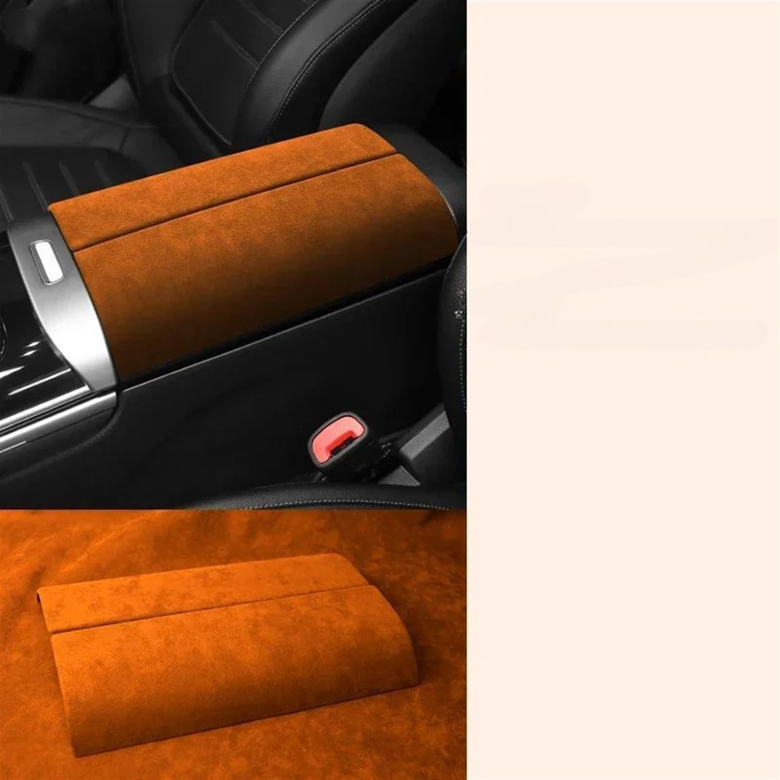 Automobilinnenraum Für Benz Für C Klasse Für W205 Für W206 2022 2023 Auto Zubehör Armlehne Box Deckel Kissen Center Konsole Panel Trim Abdeckung Innenverkleidung Mittelkonsole(Orange) von LKRGBXA