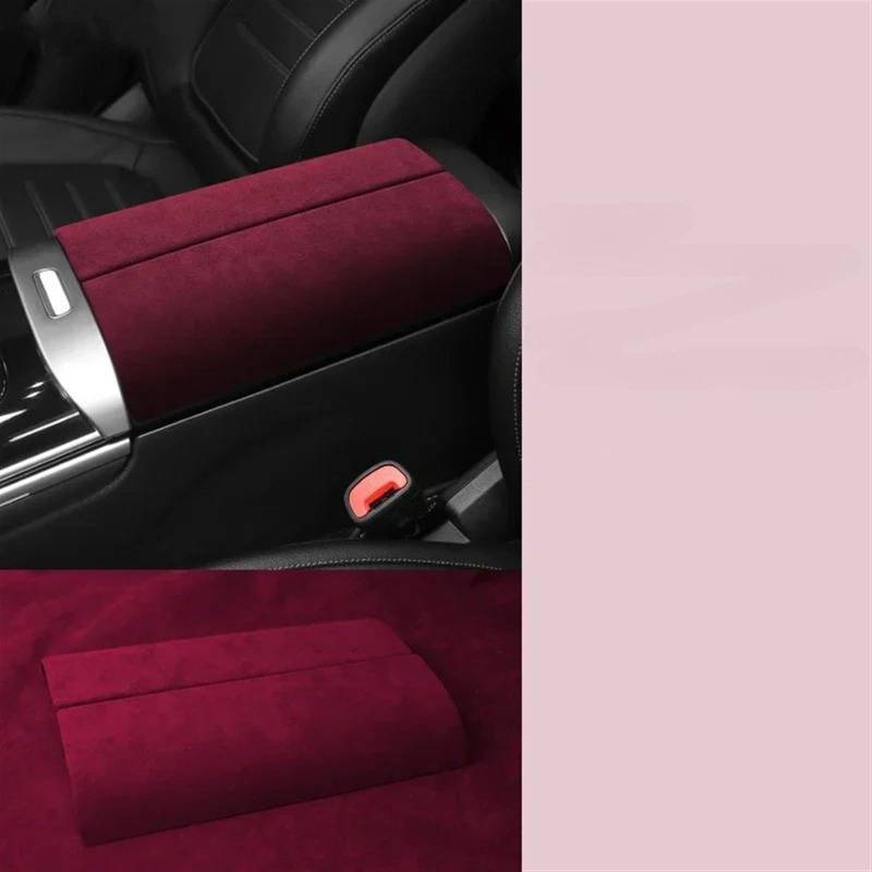 Automobilinnenraum Für Benz Für C Klasse Für W205 Für W206 2022 2023 Auto Zubehör Armlehne Box Deckel Kissen Center Konsole Panel Trim Abdeckung Innenverkleidung Mittelkonsole(WineRed) von LKRGBXA