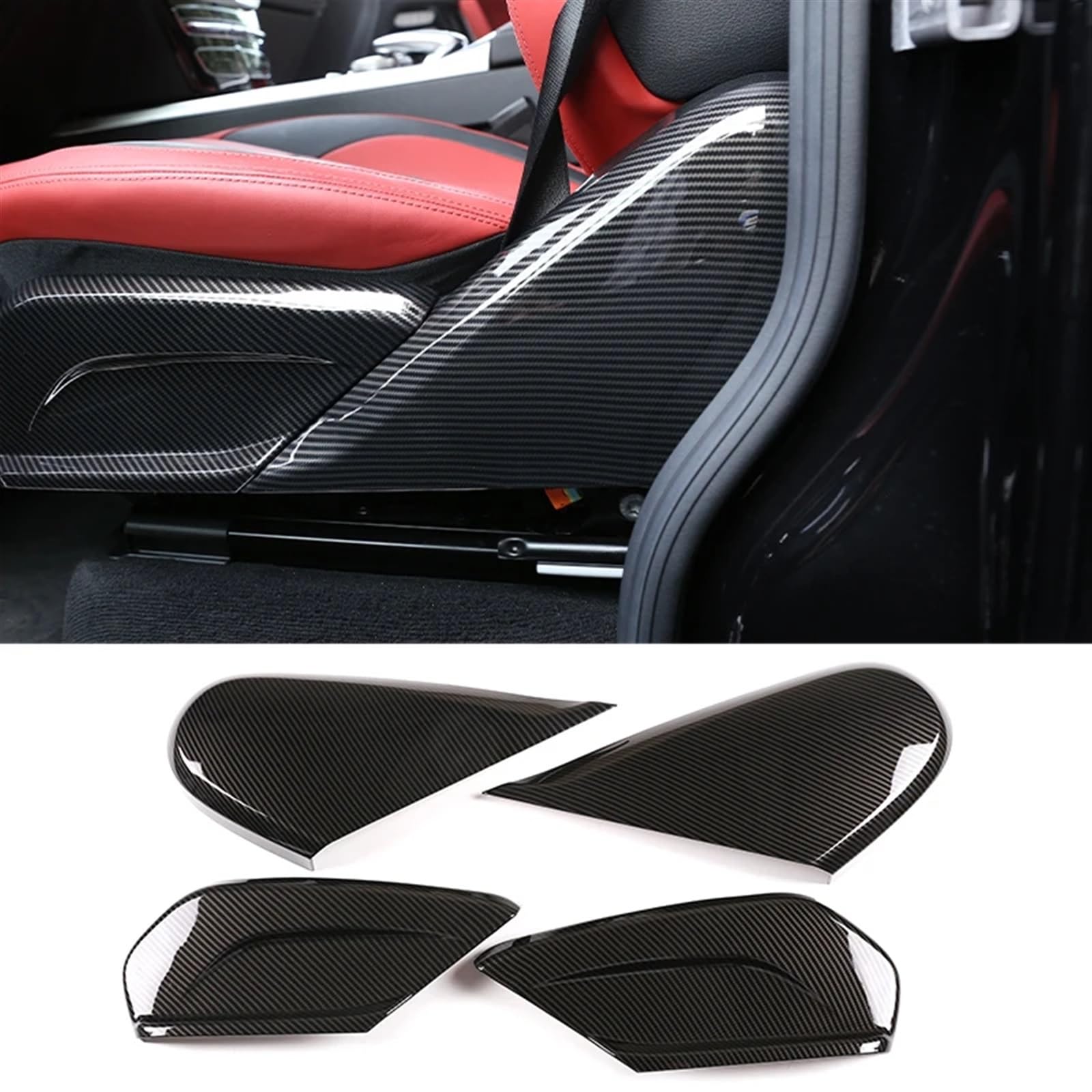 Automobilinnenraum Für Benz Für G-Klasse Für W464 2019 2020 2021 2022 ABS Carbon Fiber Interior Kit Dashboard Konsole Getriebe Shift Panel Abdeckung Trim Aufkleber Innenverkleidung Mittelkonsole(17) von LKRGBXA