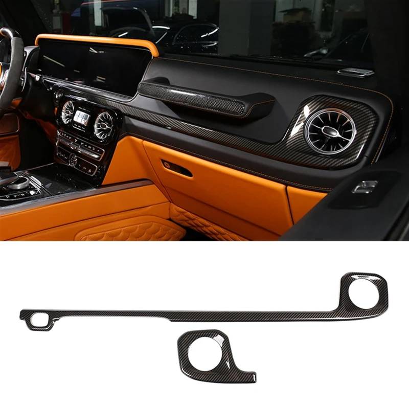 Automobilinnenraum Für Benz Für G-Klasse Für W464 2019 2020 2021 2022 ABS Carbon Fiber Interior Kit Dashboard Konsole Getriebe Shift Panel Abdeckung Trim Aufkleber Innenverkleidung Mittelkonsole(19) von LKRGBXA